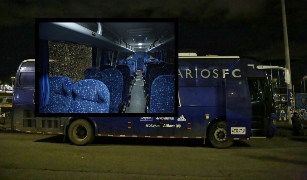 Atacan bus de Millos llegando a El Campín para el clásico 6 Atacan bus de Millos llegando a El Campín para el clásico Este miércoles 30 de noviembre, Millonarios se disputa un partido importante en el El Campín junto a Santa Fe, sin embargo, el bus que transporta a los jugadores del albiazul fue atacado.