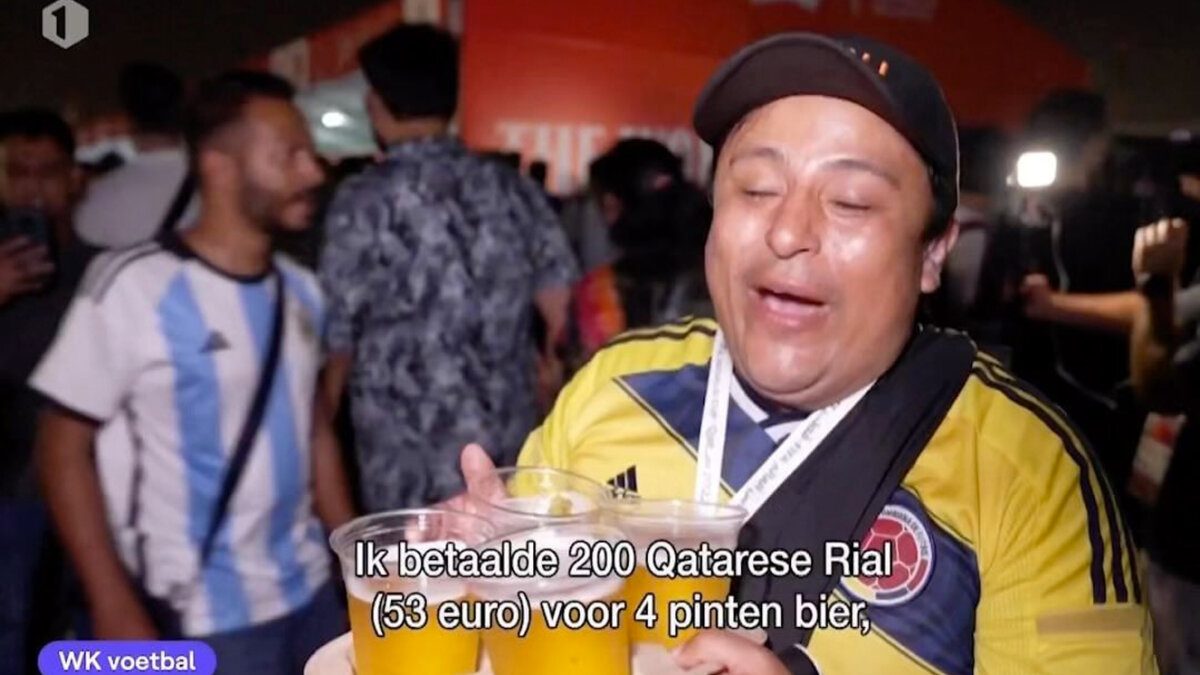El billetal que pagó un colombiano por unas cervezas en Catar "Pagué 200 cataríes por cuatro cervezas y me voy a tomar todas las que pueda”