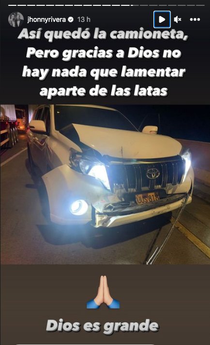 Músicos de Jhonny Rivera sufrieron aparatoso accidente de tránsito El cantante de música popular Jhonny Rivera dejó preocupado a más de uno tras anunciar que los músicos de su agrupación sufrieron un aparatoso accidente de tránsito cuando se dirigían hacia Yopal (Casanare) a una presentación.