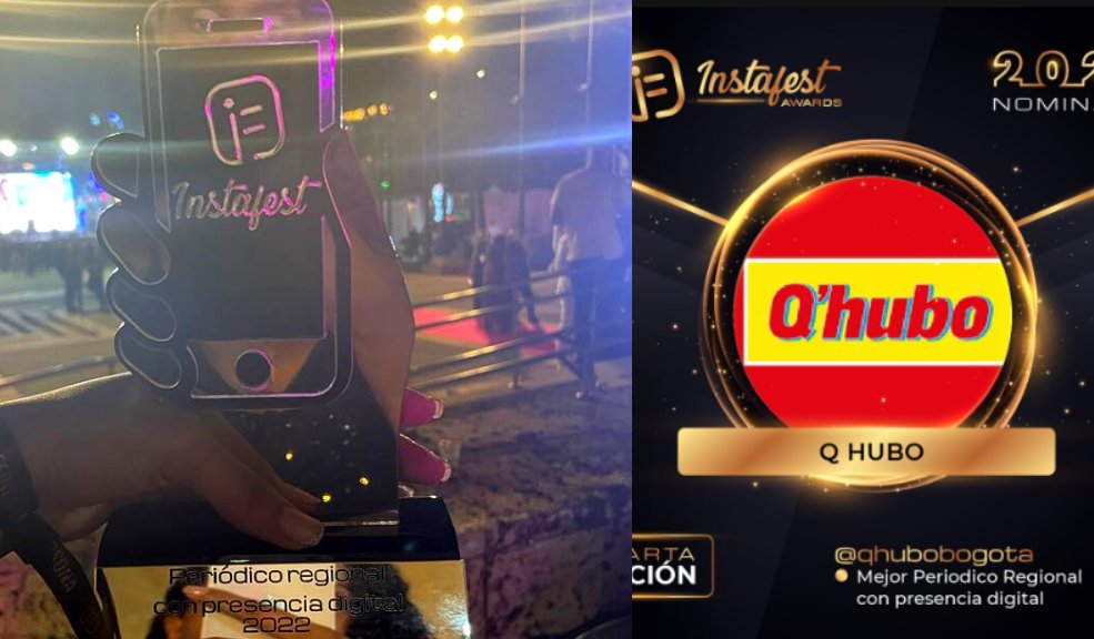 Q'HUBO Bogotá ganó premio InstaFest como Mejor Periódico Regional con Presencia Digital ¡Ganamos! El periódico Q'HUBO Bogotá ganó el premio como Mejor Periódico Regional con Presencia Digital en los InstaFest 2022.