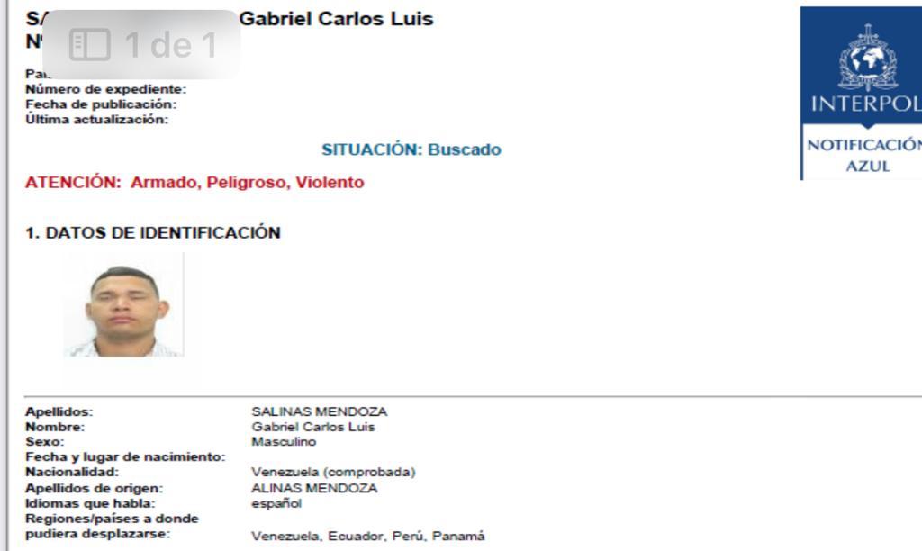 Se conocen detalles de la captura del homicida del fiscal Marcelo Pecci Gabriel Carlos Luis Salinas Mendoza, a quien las autoridades de 190 países estaban buscando por haber participado en el asesinato del fiscal paraguayo Marcelo Pecci, perpetrado el pasado 10 de mayo en una playa de Cartagena, fue capturado la noche de este martes en un exclusivo sector de la ciudad de Caracas, en Venezuela.