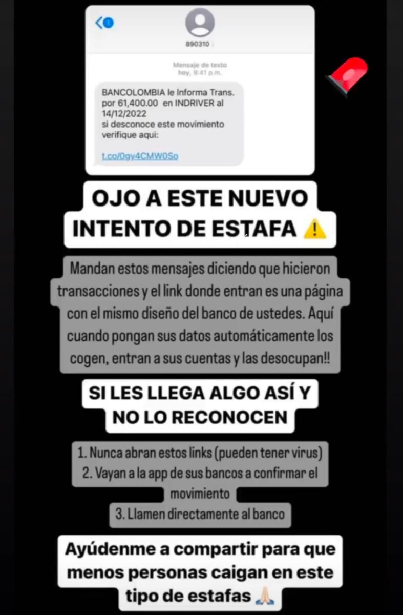¡No abra ningún link! Pillos están estafando por mensajes de texto 1 ¡No abra ningún link! Pillos están estafando por mensajes de texto Tenga mucho cuidado, no se deje robar su sueldo y la prima, ya que los pillos tienen otro método para robarle su platica por medio de un mensaje de texto.