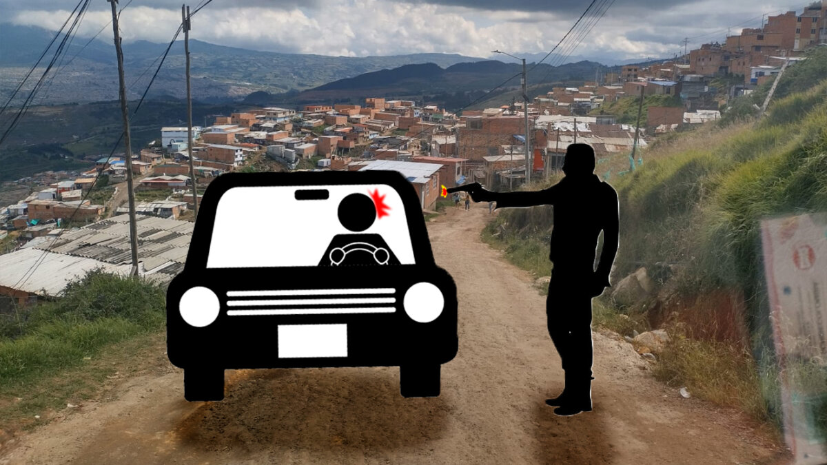 A bala asesinaron a un hombre dentro de un taxi en Ciudad Bolívar La madrugada de ayer, en una invasión ubicada en la zona alta de la localidad de Ciudad Bolívar, un hombre de aproximadamente 25 años fue asesinado por sicarios que le dispararon cuanto se encontraba al interior de un taxi. La víctima falleció al interior del vehículo luego de recibir al menos 3 impacto con arma de fuego.
