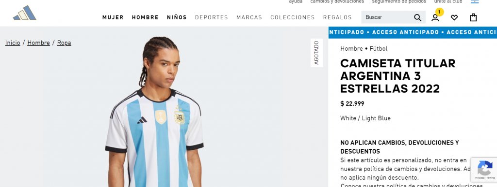 ¡Y es la réplica! Un ojo de la cara cuesta la camiseta de Argentina con las 3 estrellas La nueva camiseta de la Albiceleste, que incluye las&nbsp;3 estrellas sobre el escudo y el parche de la Fifa que acredita a la campeona del mundo, salió este lunes, 26 de diciembre, a la venta en Argentina en medio de la resaca por la celebración del título logrado en Qatar 2022.