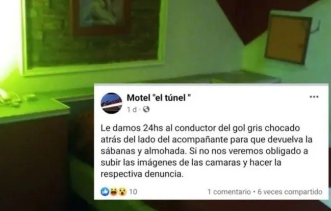 “Las devuelven o subimos los videos”: motel amenazó a pareja que se robó las sábanas de la cama 1 “Las devuelven o subimos los videos”: motel amenazó a pareja que se robó las sábanas de la cama Una pareja de amantes, estaría viviendo días de angustia luego de que el motel que visitaron los amenazara con publicar videos en los que aparecen, si no devuelven algunos elementos que se llevaron de la habitación.