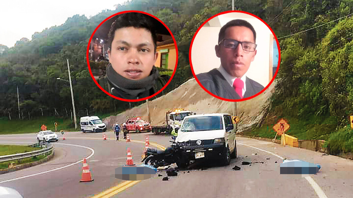 La tragedia de dos vigilantes: murieron arrollados 4 La tragedia de dos vigilantes: murieron arrollados Según versiones preliminares, el pesado vehículo invadió el carril contrario y chocó de frente contra los dos moteros, que fallecieron al instante. Las dos víctimas fatales fueron identificadas como Edier Acosta y Solmer Yair Ortiz, ambos vigilantes de la zona.