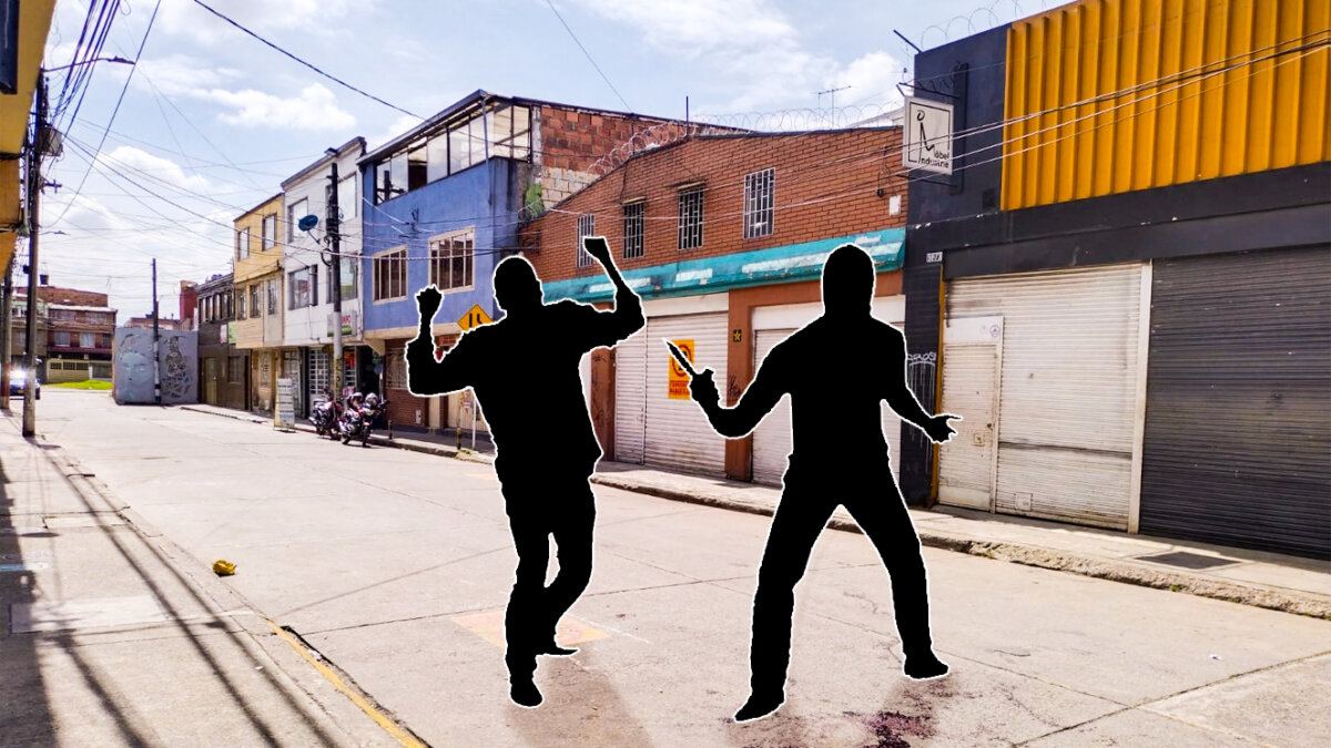 Jorge fue asesinado a puñal frente a un local en Fontibón 1 Jorge fue asesinado a puñal frente a un local en Fontibón Los vecinos de una de las cuadras del barrio El Nogal, ubicado en la localidad de Fontibón, aún siguen estupefactos tras el crimen que se presentó en la noche de este sábado, pasadas las 7:30 de la noche y a la vista de varios de los transeúntes, residentes y trabajadores de los restaurantes de la zona, en la que muchas personas se encontraban dándole al tercer golpe, y justo en el momento que se presentó la agresión con arma blanca, que cobró la vida de un hombre, y dejó a más de uno con el trago amargo y la cena a medio terminar después de semejante escena.