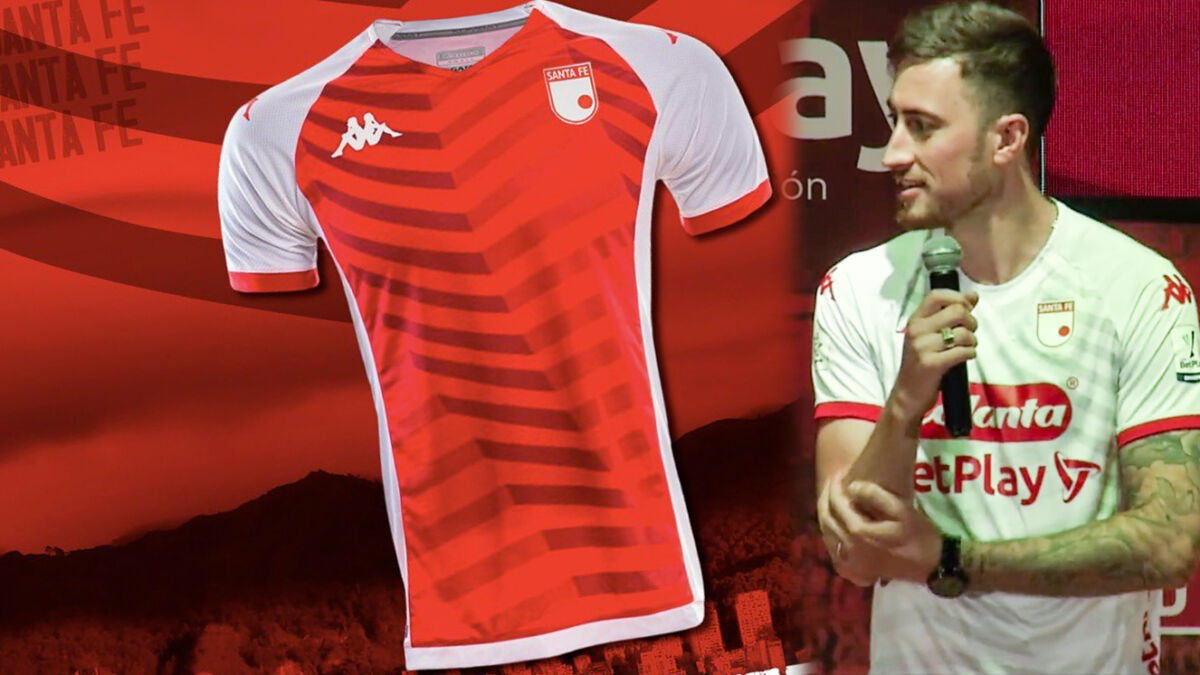 Así es la nueva camiseta de Santa Fe para la Liga BetPlay Santa Fe presentó esta tarde ante medios de comunicación la que será su indumentaria para afrontar los dos torneos de este semestre.