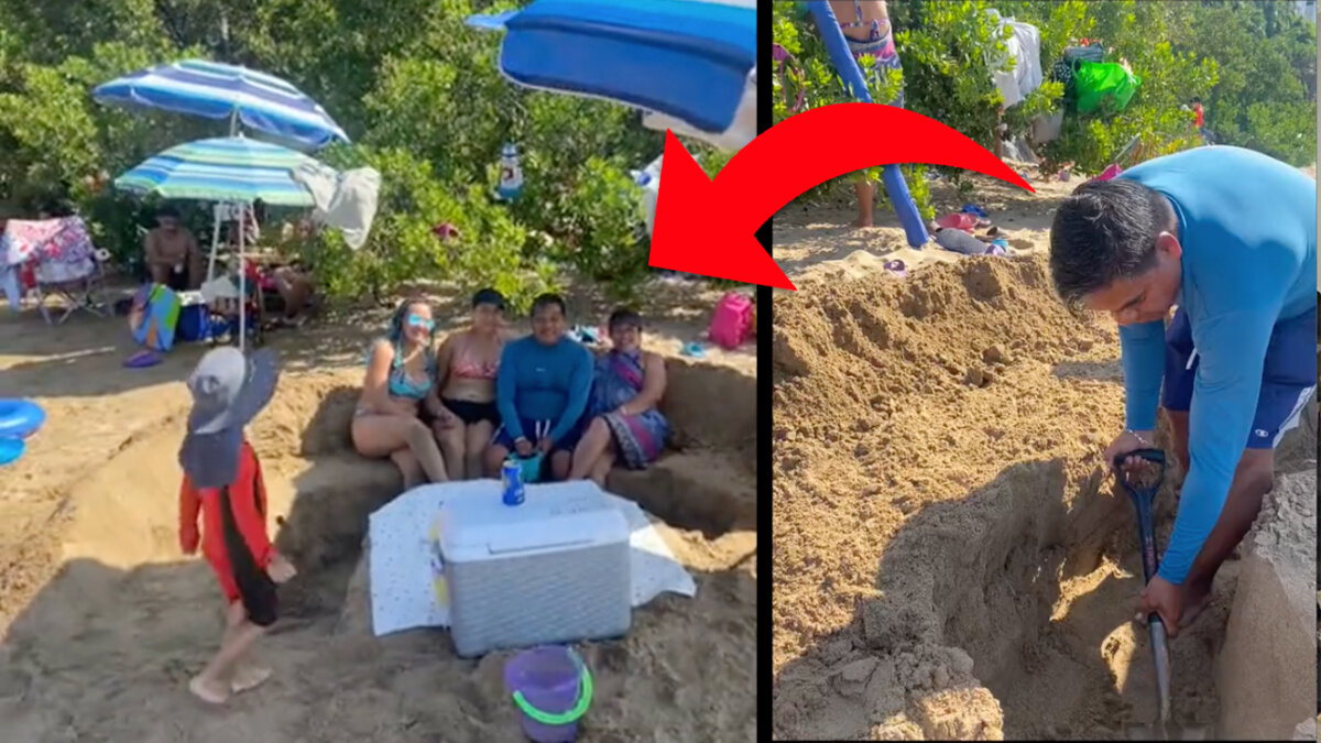 Familia que no quiso alquilar carpa ni sillas sino que hicieron las suyas con la arena 3 Familia que no quiso alquilar carpa ni sillas sino que hicieron las suyas con la arena Para nadie es un secreto que alquilar una silla y una carpa en cualquier playa del mundo es costoso, pues no solo cobran por el artículo, sino muchas veces también por el tiempo que se utilizan. Incluso, muchas personas por ahorrarse unos pesos prefieren no alquilar y sentarse bajo el sol.