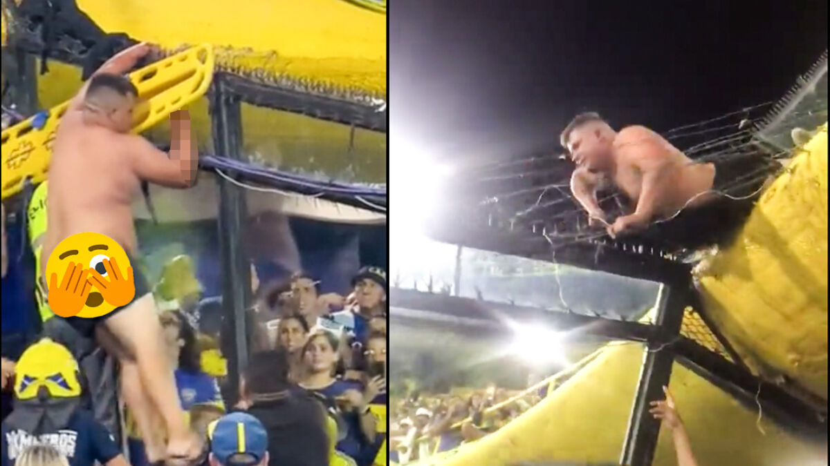 Hincha quedó colgado de un alambre de púas en partido de Boca Juniors En el partido de la Liga Profesional Argentina ocurrió un insólito accidente en el que un hincha quedó atrapado en un alambre de púas.