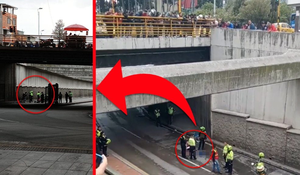 Hombre cayó de puente en portal de TransMilenio 8 Hombre cayó de puente en portal de TransMilenio Iban a ser las 3:30 de la tarde de ayer jueves cuando un hombre de unos 30 años subió al puente peatonal que pasa por encima de la zona de acceso a los parqueaderos del portal de TransMilenio del 20 de Julio, en la localidad de San Cristóbal.