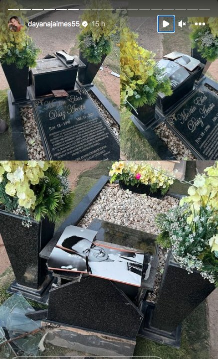Volvieron a dañar la tumba de Martín Elías y su viuda pide respeto Dayana Jaimes apareció en sus redes sociales indignada y cansada de los irrespetuosos que volvieron a dañar la tumba de su difunto esposo, Martín Elías. Este lugar sagrado donde reposa el cuerpo del cantante se ha vuelto un sitio turístico, pero estas personas no tiene cuidado con el espacio y terminan dañándolo.