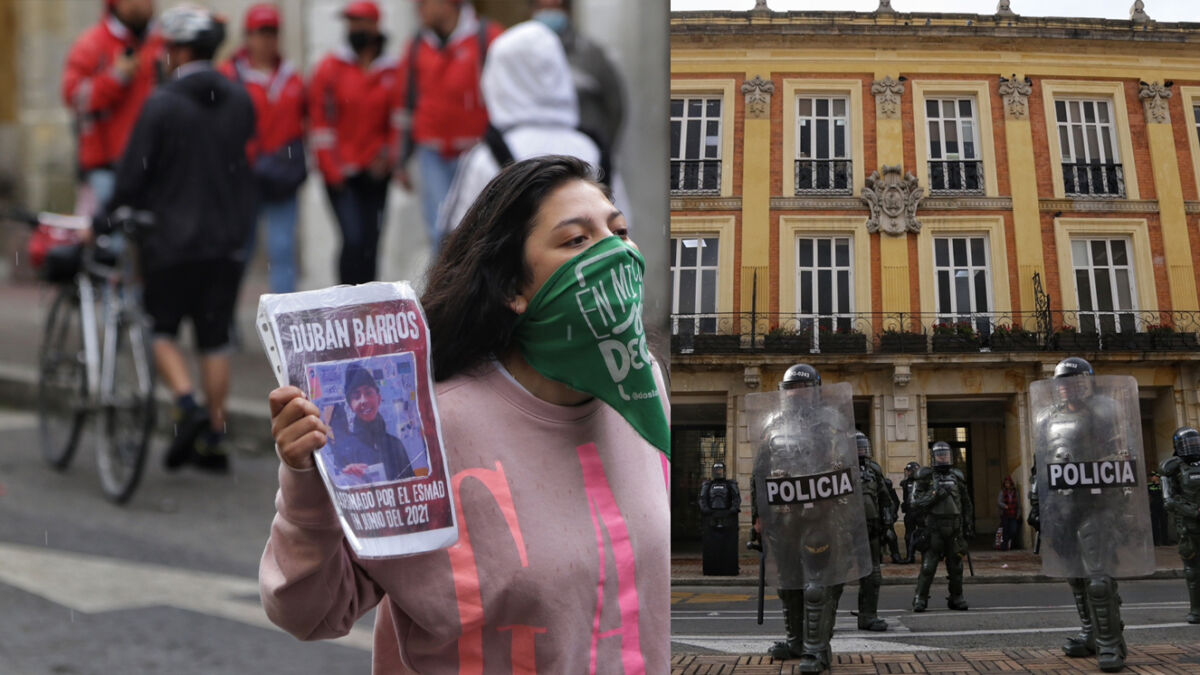 ¡Caos en el centro! Se presentan manifestaciones frente a la Alcaldía de Bogotá Debido a las manifestaciones se han reportado cierres viales y el tráfico desde y hacia el centro de Bogotá está afectado debido al grupo de manifestantes.