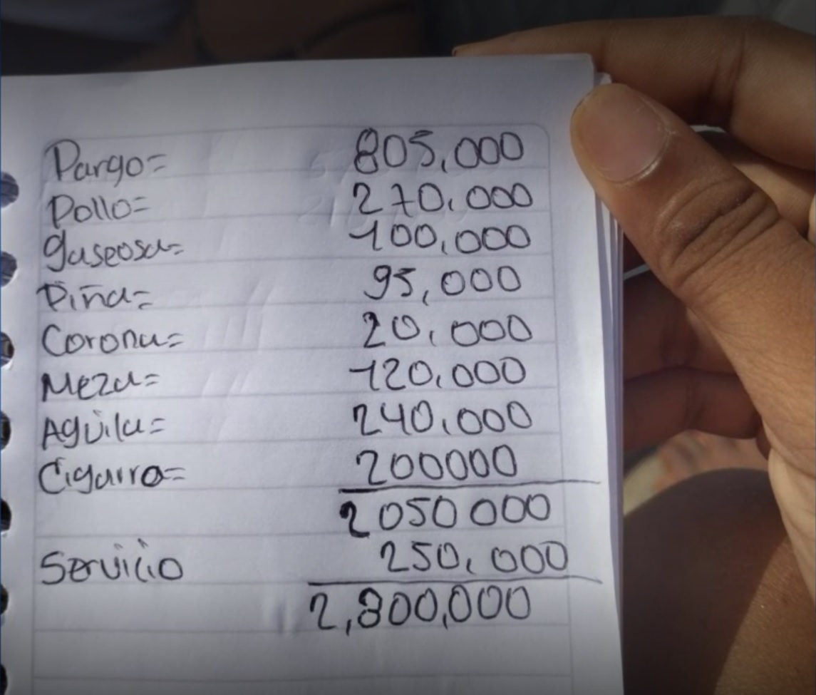 ¡Casi estafan a turistas! Les cobraron $200 mil por un paquete de cigarrillos 1 ¡Casi estafan a turistas! Les cobraron $200 mil por un paquete de cigarrillos En la isla de Cholón (Cartagena) a un grupo de turistas norteamericanos pretendían cobrarles más de un millón de pesos de más en su cuenta, la cual tras del hecho se hizo en un cuaderno.