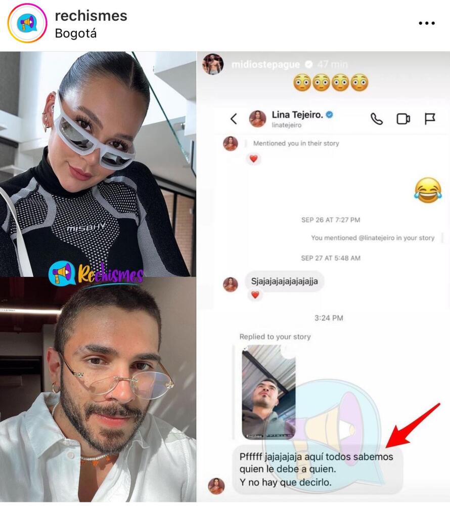 Ex de Lina Tejeiro la tildó de 'Mala paga' El cantante Juan Duque, exnovio de la actriz Lina Tejeiro afirmó que ella le quedó debiendo plata.