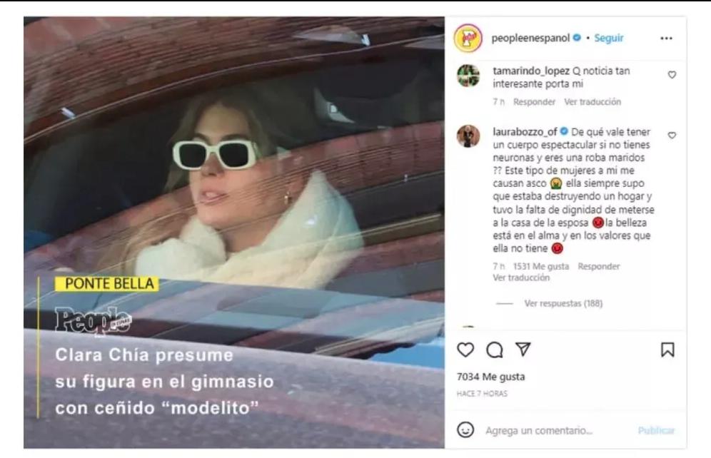 Laura Bozzo dice que Clara Chía no tiene neuronas, que le da asco y la llamó roba maridos Laura Bozzo despotricó de Clara Chía en las redes sociales. Ella no se guardó nada al opinar sobre la pareja de Gerard Piqué.
