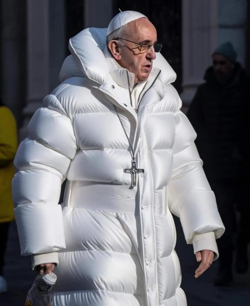 Le hacen memes al Papa Francisco por su traje que se hizo viral 1 Le hacen memes al Papa Francisco por su traje que se hizo viral El Papa Francisco se viralizó en el mundo entero luego de que unas fotos usando un largo abrigo blanco se compartiera en internet.