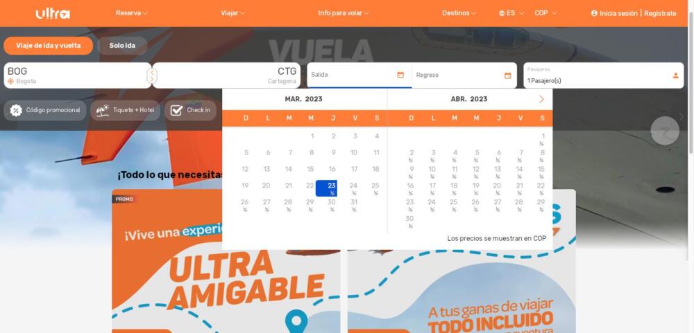 Ultra Air anunció que suspende venta de tiquetes hasta el 30 de abril Desde este jueves la aerolínea Ultra Air suspendió la venta de tiquetes en lo que resta de marzo y hasta el 30 de abril.