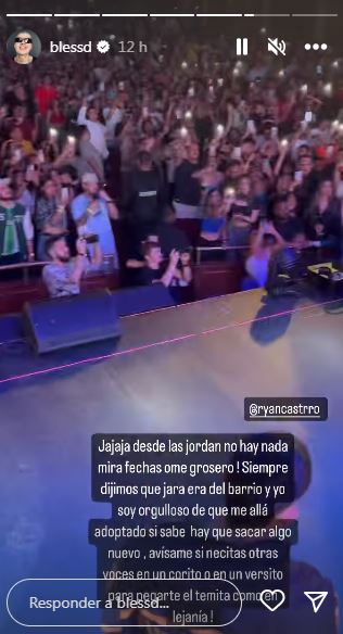 ¿No eran pues tan amigos? Blessd y Ryan Castro andan de pelea 5 Historia de Instagram de Ryan Castro. /FOTO Instagram: @blessd