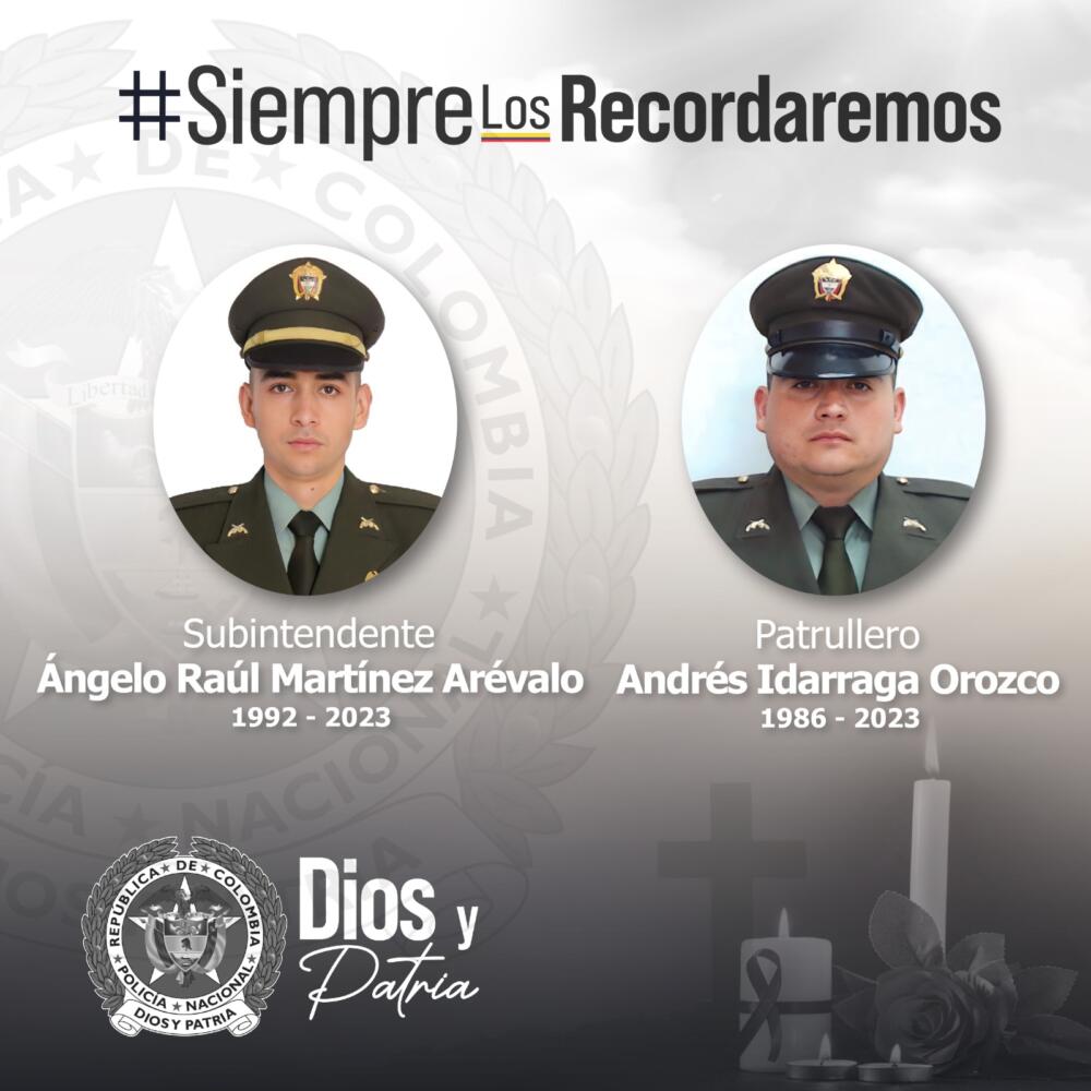 Estos son los dos policías que murieron en ataque terrorista en Tibú Este miércoles 24 de mayo sobre las 2:30 de la tarde, se registró un nuevo atentado con explosivos en el municipio de Tibú, ubicado en la subregión del Catatumbo, en el departamento de Norte de Santander.