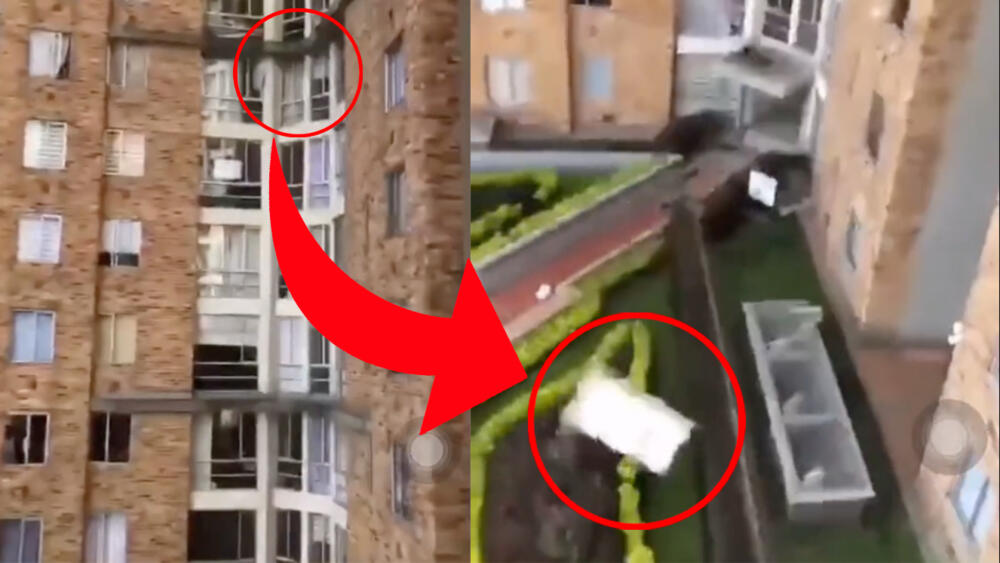 EN VIDEO: Por infiel le habrían arrojado su trasteo por la ventana del apartamento Una mujer fue captada en video arrojando varios objetos desde la ventana del quinto piso de un apartamento, luego de enterarse que su esposo le fue infiel.