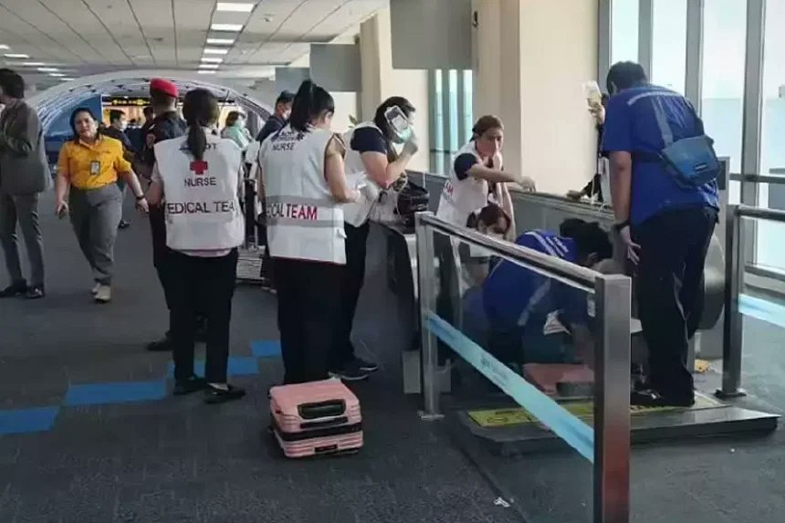 A una mujer le amputaron una pierna tras quedar atrapada en una escalera eléctrica Un escalofriante suceso tuvo lugar el jueves 29 de junio en el aeropuerto de Bangkok, Tailandia. Una mujer terminó con lesiones graves tras quedar atrapada en una cinta transportadora. Las autoridades aún se encuentran perplejas tratando de comprender cómo ocurrió este lamentable accidente.