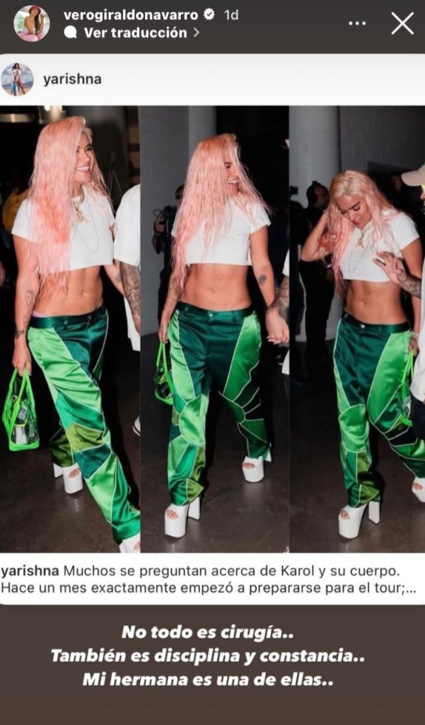 Así fue como Karol G logró tonificar su cuerpo 1 Así fue como Karol G logró tonificar su cuerpo Karol G apareció luciendo sorprendentes cambios en su cuerpo. Su entrenadora contó cómo logró la cantante tonificar su cuerpo tan rápidamente.