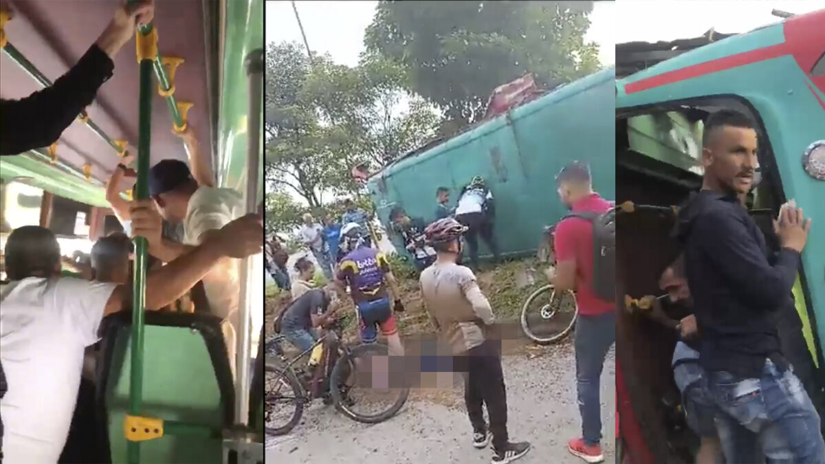 Pánico al interior de un bus que se queda sin frenos 8 Pánico al interior de un bus que se queda sin frenos Un pasajero grabó con su celular los momentos de pánico y angustia que se vivieron al interior de un bus mientras este se volcaba.