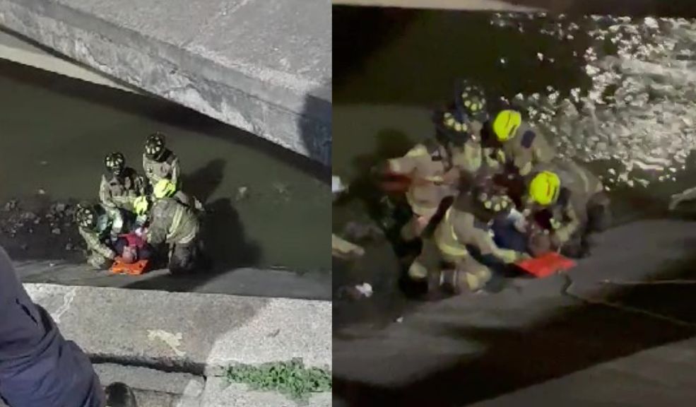 Motociclista cae al caño de la Av. NQS en aparentes piques