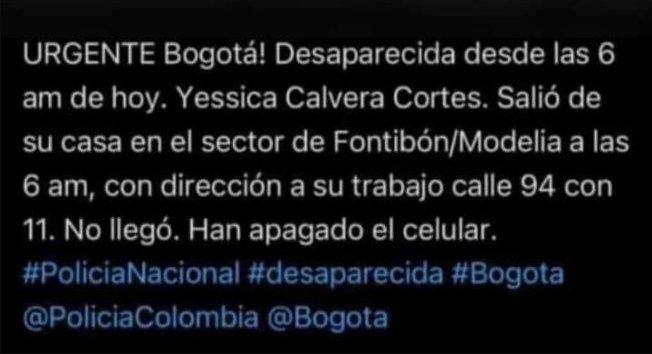 Escabrosos detalles: involucran a hijastro de Yéssica en su muerte 1 Escabrosos detalles: involucran a hijastro de Yéssica en su muerte Yéssica Calvera Cortes fue hallada sin vida la tarde de este viernes al interior de su vivienda ubicada en el barrio Modelia de Fontibón. Las autoridades señalaron que el principal sospechoso del crimen es su hijastro de 16 años.