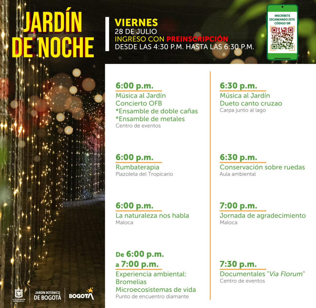 Prográmese para disfrutar de las actividades gratuitas que ofrece el Jardín Botánico