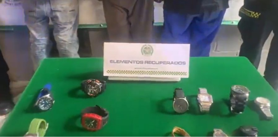 Tres sujetos fueron capturados tras robar unos relojes avaluados en $15 millones