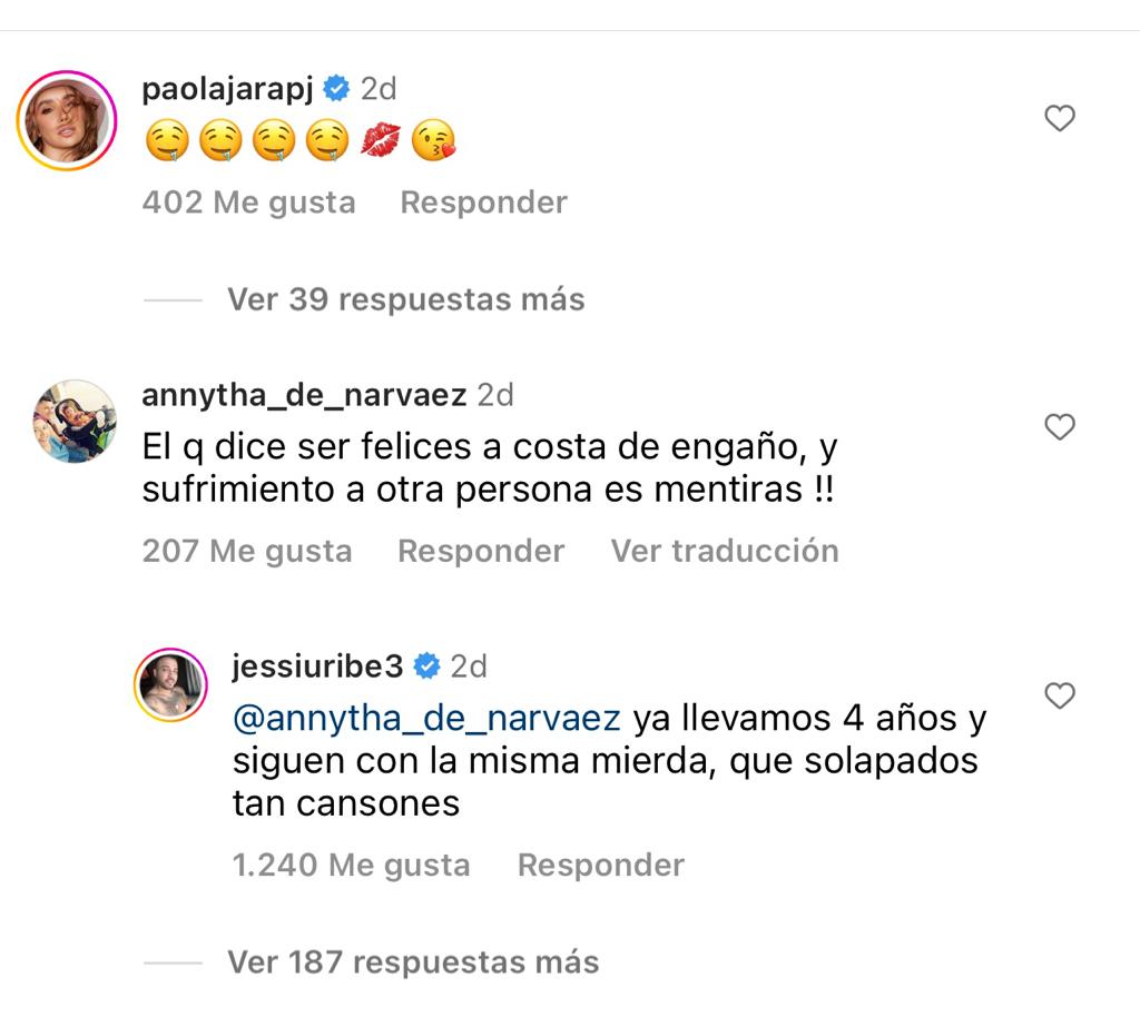 "Siguen con la misma mier**": Jessi Uribe estalló contra un seguidor 2 "Siguen con la misma mier**": Jessi Uribe estalló contra un seguidor Jessi Uribe se cansó de los comentarios que le dejan sobre su relación con Paola Jara y esto fue lo que le respondió a un fan.