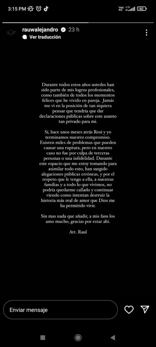 Rosalía se pronunció por primera vez tras terminar su relación con Rauw Alejandro 1 Rosalía se pronunció por primera vez tras terminar su relación con Rauw Alejandro