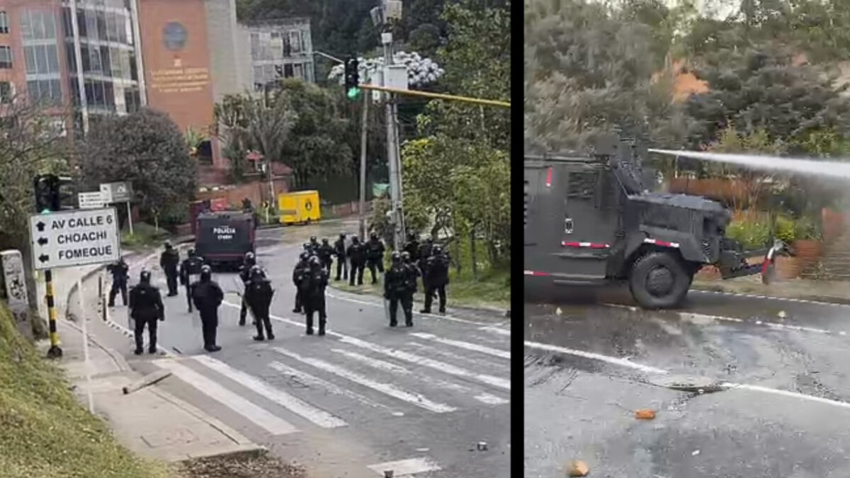A ESTA HORA: Enfrentamientos entre estudiantes de la Universidad Distrital y la Policía Mientras que la capital se estaban llevando a cabo las protestas en contra del aumento del precio de la gasolina, en la sede de la Facultad de Medio Ambiente de la Universidad Distrital ubicada a la altura de la Calle 5 con Carrera 15 se llevó a cabo un enfrentamiento entre estudiantes y agentes de la Unidad de Diálogo y Mantenimiento del Orden Undmo, anteriormente conocido como Esmad.