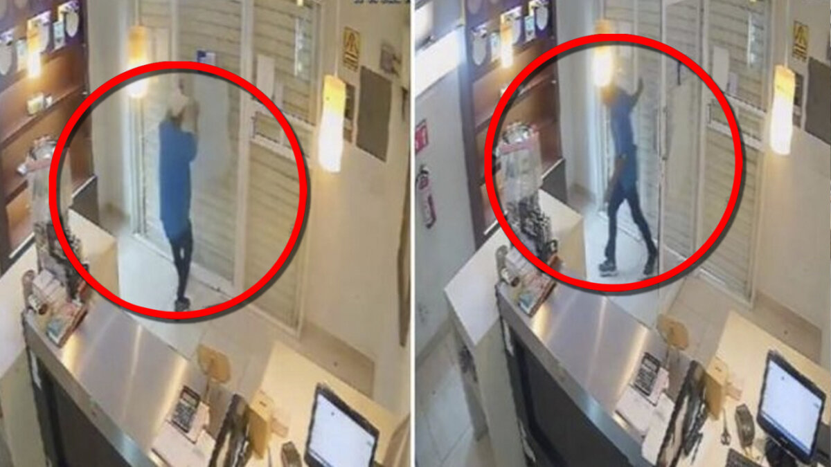 En video: Ladrón se queda atrapado en local que estaba asaltando: "Mamita ayúdame" Un nuevo video se hizo viral por la valiente acción de una empleada de una pastelería que se enfrentó a un ladrón que pretendía hurtarle el producido del negocio.