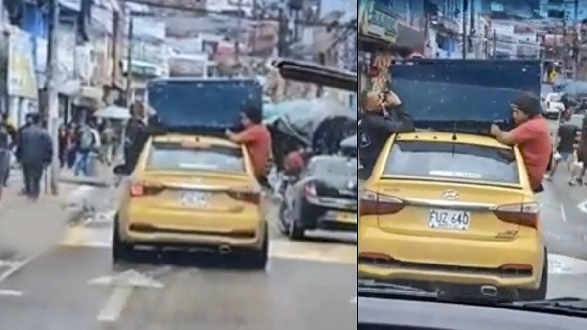 ¡De no creer! Captan a taxista trasteando una nevera en San Cristóbal 10 ¡De no creer! Captan a taxista trasteando una nevera en San Cristóbal En video quedó registrado el momento en el que se moviliza de manera peligrosa una nevera sobre un taxi, en el sector de La Victoria, en San Cristóbal.