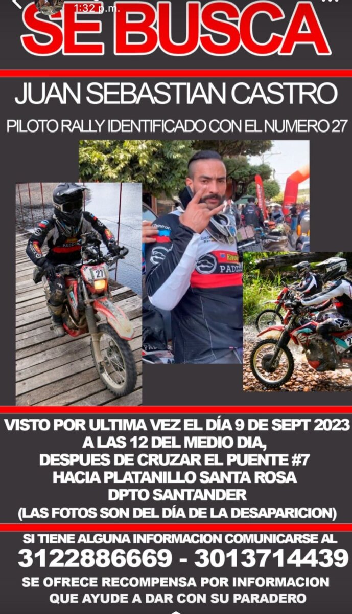 Hallaron sin vida a piloto bogotano que desapareció durante un rally en Santander
