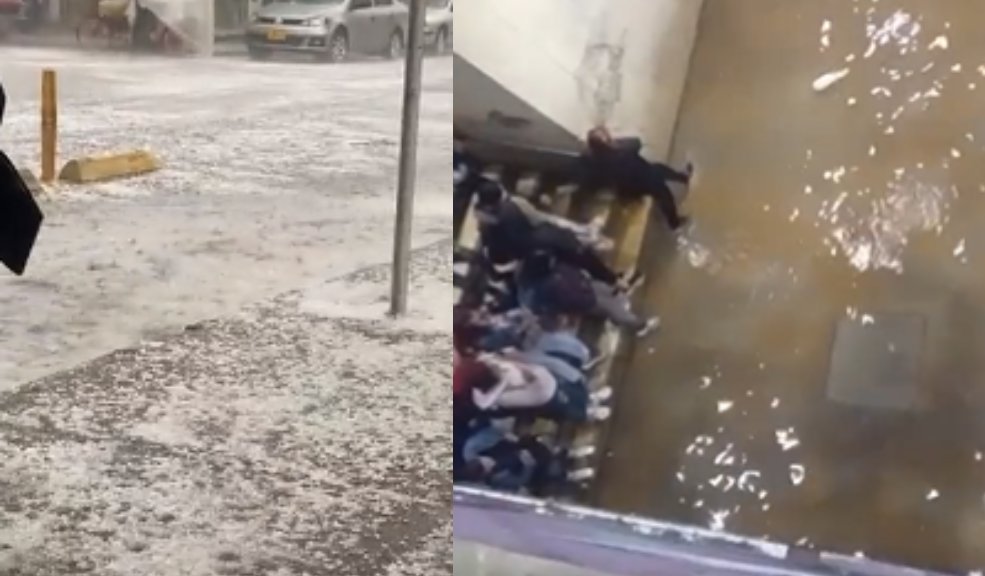 Graves inundaciones en Bogotá por cuenta de las fuertes lluvias Así fue la fuerte granizada de este viernes en Bogotá.