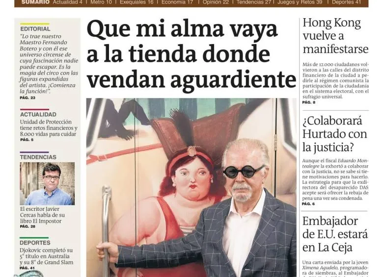 “Que mi alma vaya a la tienda donde vendan aguardiente”, lo que quería Botero al morir Fernando Botero llevaba a su tierra en el corazón.