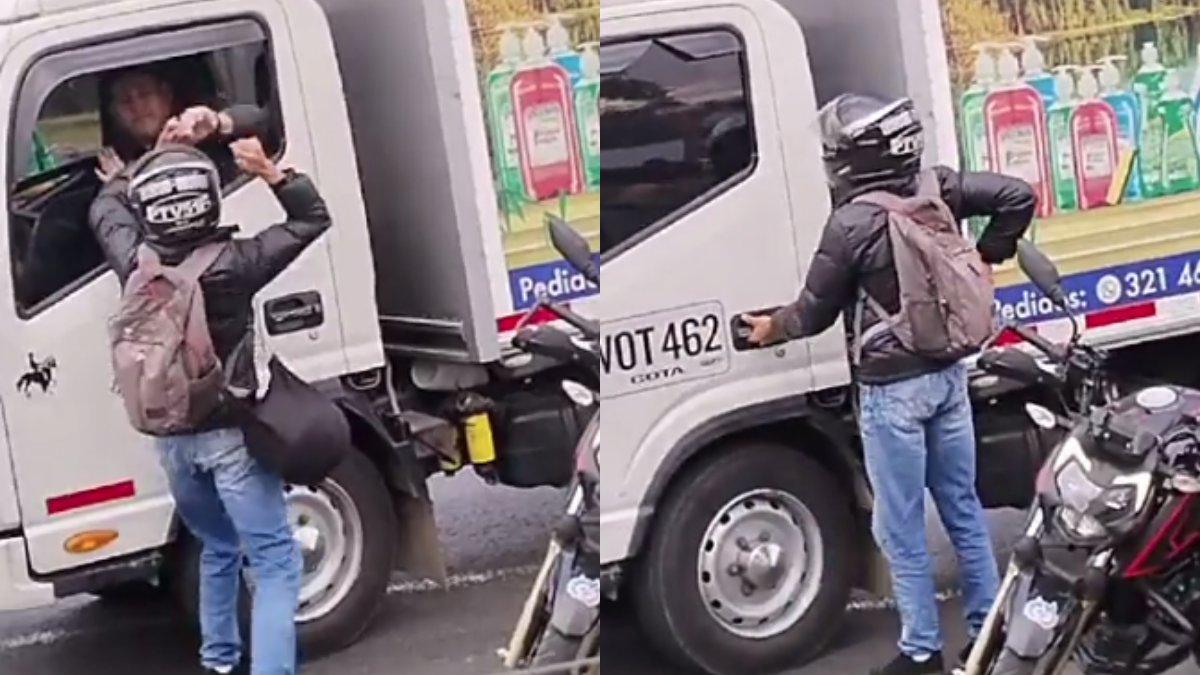 EN VIDEO: motociclista intentó apuñalar a conductor de un furgón 7 EN VIDEO: motociclista intentó apuñalar a conductor de un furgón El motociclista intentó agredir a un conductor de furgón en varias ocasiones por medio de la ventana del carro.