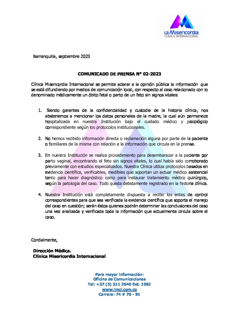 ¡De no creer! Bebé que había sido declarado muerto mostró signos vitales en su funeral Un presunto caso de negligencia médica tiene consternados a los habitantes del corregimiento La Peña, en el Atlántico, donde un bebé de siete meses fue declarado muerto y 19 horas después mostró signos vitales en su funeral.