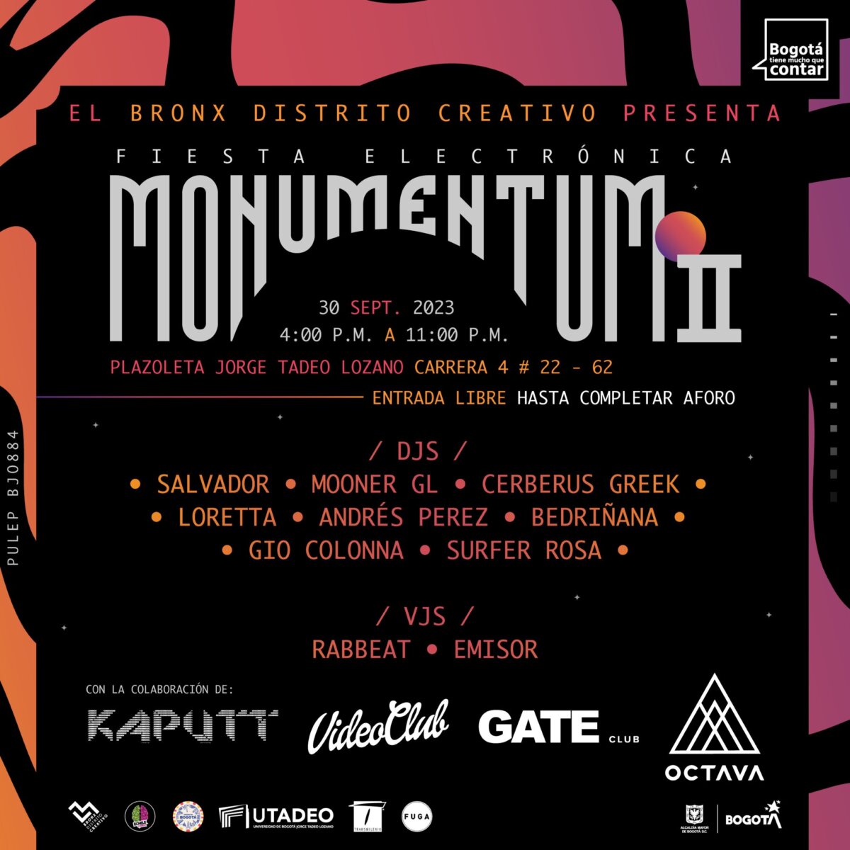 ¡Se le tiene el plan gratuito! No se pierda la gran fiesta electrónica ‘Monumentum II’ Este sábado se llevará a cabo la fiesta electrónica más grande de Latinoamérica, se trata de 'Monumentum II' y lo mejor de todo es que será completamente gratis.