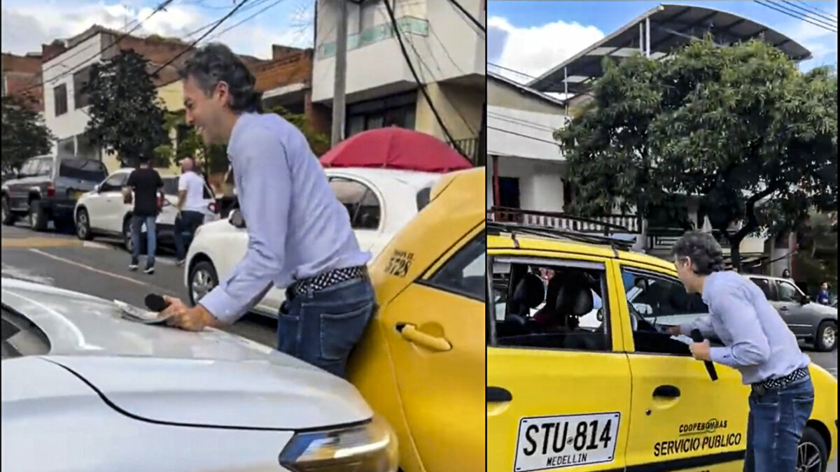 "Esto es grave": Camioneta atropelló a Daniel Quintero mientras repartía volantes El exalcalde de Medellín, Daniel Quintero, denunció que el domingo cuando hacía campaña por las calles de su ciudad para entregar publicidad de su candidato Juan Carlos Upegui, un vehículo intentó atropellarlo al chocarlo contra un taxi que estaba en la vía.