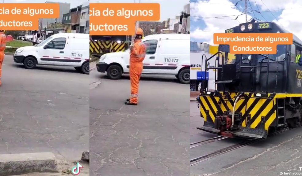 Imprudente al volante casi es arrollado por tren en Paloquemao