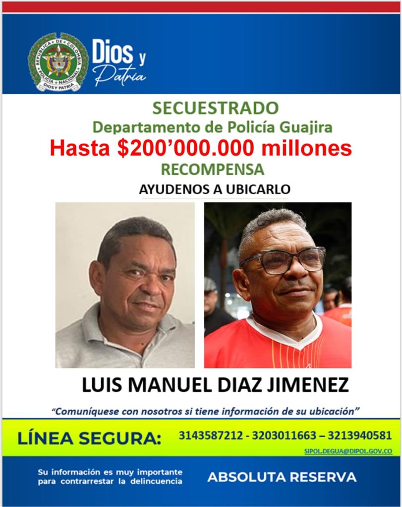 Policía ofrece $200 millones por información que permita rescatar al papá de Luis Díaz 1 Luis Díaz papá
