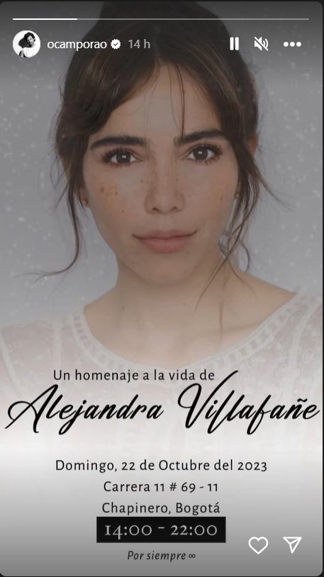 Familiares y amigos rendirán homenaje a Alejandra Villafañe 1 Familiares y amigos rendirán homenaje a Alejandra Villafañe Los seres queridos de la actriz Alejandra Villafañe, quien luchó valientemente contra el cáncer, anunciaron que realizarán un acto de homenaje a su vida en la ciudad de Bogotá. Aquí los detalles.