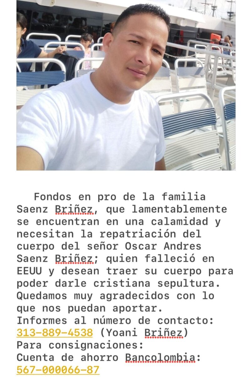 Colombiano viajó a EE.UU. en busca de oportunidades y murió arrollado por un vehículo Los seres queridos de la víctima han hecho un llamado a la comunidad para ayudar a identificar el automóvil responsable del accidente, así como para colaborar en la repatriación de su cuerpo.