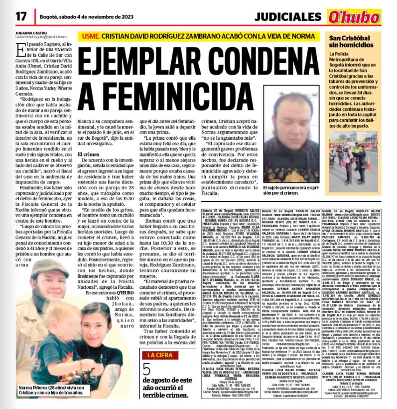 Dolorosas despedidas: hechos violentos de 2023 Q’HUBO ha registrado los diferentes hechos violentos que se han cometido en lo corrido de este año, con el fin de darle voz a la comunidad y ejercer presión para que cada uno de estos sea investigado y resuelto.