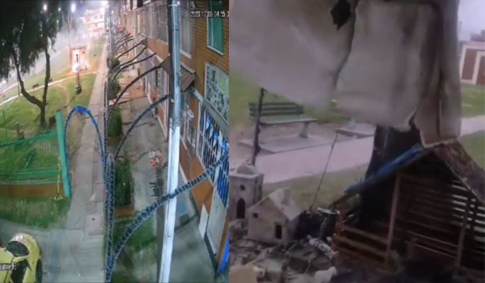 EN VIDEO: Sujetos quemaron el pesebre comunitario del barrio El Carmelo en Kennedy En video quedó registrado como unos sujetos le prendieron fuego al pesebre creado por la comunidad del barrio El Carmelo.